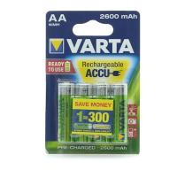 Блістер на 4 акумулятора VARTA RECHARGEABLE ACCU AA 2600mAh BLI 4 NI-MH (READY 2 USE)