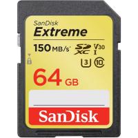 Карта пам'яті Sandisk Extreme SDXC 64GB UHS-I U3 V30 R150MB/s W60MB/s