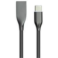 Кабель PowerPlant USB - Type-C, 2м, силікон, чорний