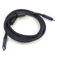 Відео кабель PowerPlant HDMI - HDMI, 2м, позолочені коннектори, 1.4V, Nylon, Double ferrites
