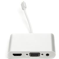 Перехідник PowerPlant Lightning (M) - HDMI, VGA, 3.5 мм (F)