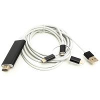 Кабель PowerPlant HDMI (M) - Lightning, Type-C, mirco USB, 1 м