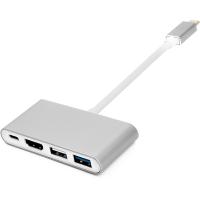 Перехідник PowerPlant Type-C (M) - 4 * USB 2.0 / 3.0, HDMI, Type-C (F)
