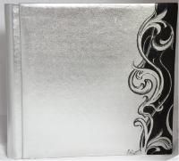 Фотоальбом 00031 італійський шкіряний '' Silver / black '', 34x33см, 50 чорних листів