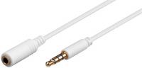 Кабель аудіо-подовжувач, Jack 3.5mm 4pin M / F 2.0m, 1: 1 AWG28 AUX Gold Cu, 75.06.23