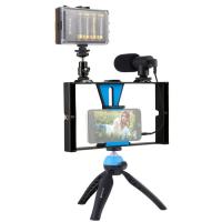 Комплект блогера Puluz PKT3023 4в1 (світло, кріплення, тримач для телефону, мікрофон)