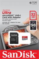 Карта пам'яті SanDisk Ultra microSDHC 32GB C10 UHS-I R100MB/s + SD-адаптер