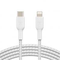 Кабель Belkin USB-C - Lightning, BRAIDED, 1m, white