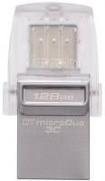 Накопичувач Kingston 128GB USB 3.1+Type-C DT Micro Metal Silver