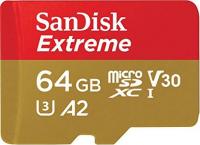 Карта пам'яті microSDXC SanDisk 64GB C10 UHS-I U3 R160/W60MB/s Extreme V30 + SD