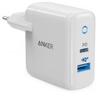Мережевий зарядний пристрій ANKER PowerPort PD+ 2 – 33W 1xPD & 1xPIQ 2.0, білий