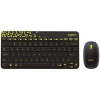 Комплект з маніпулятора миші та клавіатури бездротовий LOGITECH Wireless Combo MK240 Nano - EMEA - Russian Layout - BLACK / CHARTREUSE