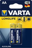 Батарейка лужна VARTA LONGLIFE AA 1.5V, блістер, 2шт