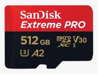 Карта пам'яті Sandisk Extreme PRO microSDXC 512GB C10 UHS-I U3 V30 A2 R200MB/s W140MB/s + SD-адаптер