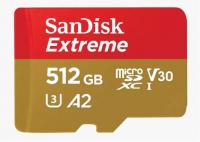 Карта пам'яті Sandisk Extreme microSDXC 512GB C10 UHS-I U3 V30 A2 R190MB/s W130MB/s