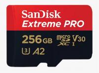 Карта пам'яті Sandisk Extreme PRO microSDXC 256GB A2 C10 UHS-I U3 V30 R200MB/s W140MB/s + SD-адаптер