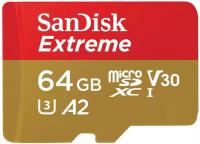 Карта пам'яті microSDXC SanDisk 64GB C10 UHS-I U3 R170/W80MB/s Extreme V30