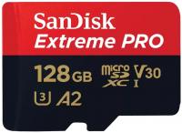 Карта пам'яті microSDXC SanDisk 128GB C10 UHS-I U3 R200/W90MB/s Extreme Pro V30 + SD