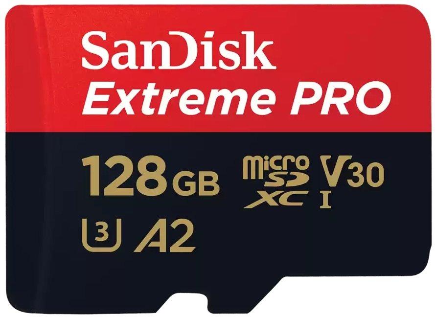 Карта пам'яті SanDisk Extreme Pro V30 A2 UHS-1 U3 microSDXC 128Gb with Adapter