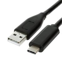 Кабель PowerPlant USB-A — USB Type-C, 50см, чорний