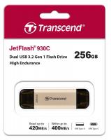 Накопичувач Transcend 256GB USB 3.2+Type-C JetFlash 930 Black R420/W400MB/s