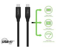 Кабель Belkin USB4 USB-C - USB-C, 40Gbps, 100W, 0.8m Black