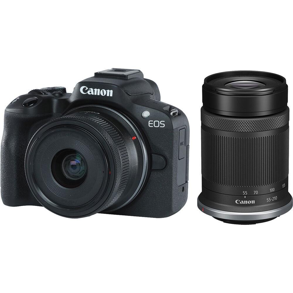 Фотокамера беззеркальная Canon EOS R50 kit RF-S 18-45mm, 55-210mm, black