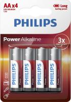 Батарейка лужна Philips Power Alkaline AA 1.5V, блістер, 4шт