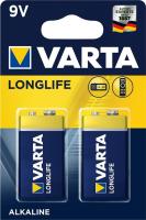 Батарейка лужна VARTA LONGLIFE 6LR61, 9V, блістер, 2 шт
