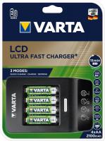 Зарядний пристрій VARTA LCD Ultra Fast Plus Charger + Акумулятори 4шт NI-MH AA 2100mAh