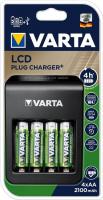 Зарядний пристрій VARTA LCD Plug Charger + Акумулятори 4шт NI-MH AA 2100mAh