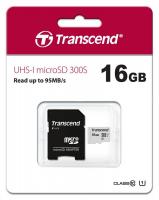 Карта пам'яті Transcend microSD 16GB C10 UHS-I R95/W10MB/s + SD-адаптер