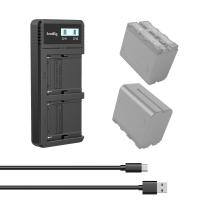 Зарядний пристрій без мережного адаптера SmallRig 4086 для акумуляторів Sony NP-F970, 2 слоти, microUSB/USB-C