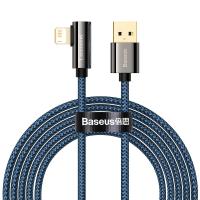 Кабель USB AM-Lightning M, 2 м, 2.4A, 90° Синій, Legend Series Elbow CACS Baseus