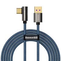Кабель USB3.1 AM-Type-C M, 2 м, 66W, 90° Синій, Legend Series Elbow CATCS Baseus