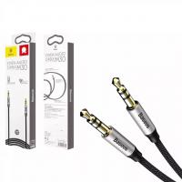 Кабель AUX Audio 3.5мм M/M 0.5м Yiven Audio Cable M30 чорний-срібний Baseus