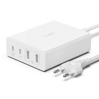 Зарядний пристрій мережевий Belkin 108Вт 2хUSB-С GAN PD PPS/2хUSB-A, білий