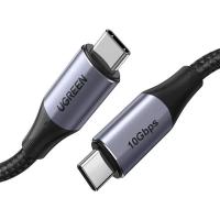 Кабель Ugreen US355/80150 USB-C 3.1 Male To Male GEN1 3A Data Black 1 M  PD3.0/QC4.0/100W