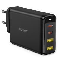 Зарядний пристрій Choetech 4xUSB 140W GaN (2хUSB-C+2хUSB-A), чорний