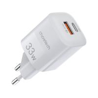 Зарядний пристрій Choetech PD5006 1хUSB-C+1xUSB 33W PD QC3.0, білий