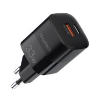 Зарядний пристрій Choetech PD5006 1хUSB-C+1xUSB 33W PD QC3.0, чорний 