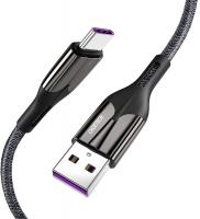 Кабель Choetech USB2.0 AM-Type-C M, 1.2 м, 5A Huawei Supercharge, оплетення, чорний