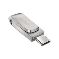 Накопичувач SanDisk 64GB USB 3.1 Type-A + Type-C Dual Drive Luxe, метал, сріблястий