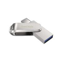 Накопичувач SanDisk 128GB USB 3.1 Type-A + Type-C Dual Drive Luxe, метал, сріблястий