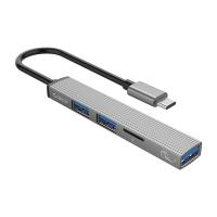 USB-хаб ORICO USB-A - USB3.0, 2xUSB2.0, TF (AH-A12F-GY-BP)