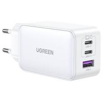 Зарядний пристрій UGREEN 3xUSB 65W GaN (2хUSB-C+USB-A) CD244, Білий