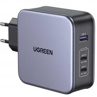 Зарядний пристрій UGREEN 3xUSB 140W GaN (2хUSB-C+USB-A) CD289 with C to C Cable 1.5 м, Gray