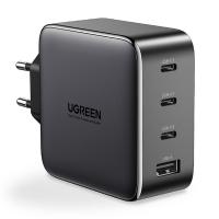Зарядний пристрій UGREEN CD226 3xUSB 100W (3xType-C+USB QC4+) Tech Fast GAN Charger, чорний
