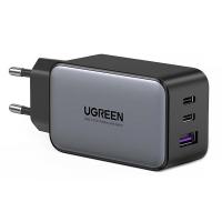 Зарядний пристрій UGREEN 3xUSB 65W GaN (2хUSB-C+USB-A) CD244, Сірий
