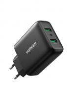 Зарядний пристрій UGREEN CD161 2xUSB 36W (USB A QC 3.0) Fast Charger, чорний